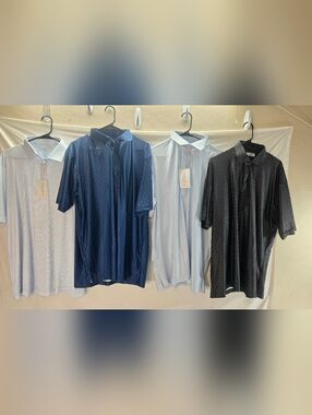 Lot of 4 Collars and Co Men's XL Relaxed Featherweight Polo Shirts NWT & NWOT